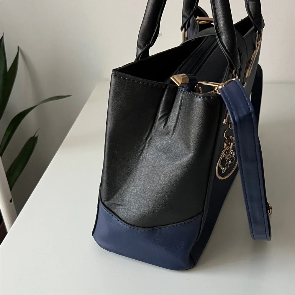 Danbaoly Navy and Black Satchel Bag